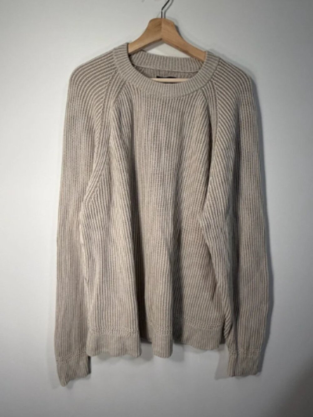 Abercrombie & Fitch Ribbed Crewneck Sweater - Light Beige